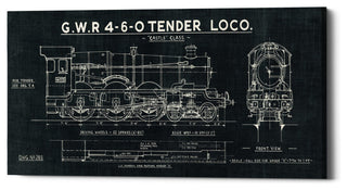 Epic Graffiti "Train Blueprint III" Giclee Canvas Wall Art, 12"x24"
