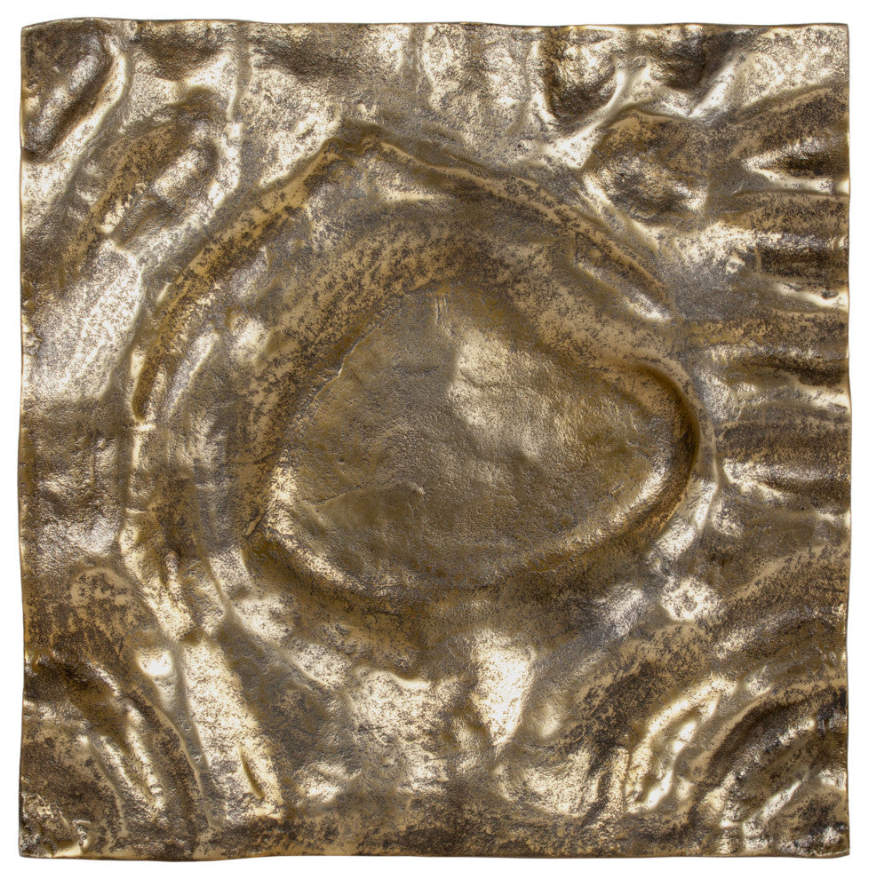 Amaya Decorative Metal Tray, Large Gold