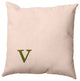 18"x18" Modern Monogram Decorative Throw Pillow, Olive