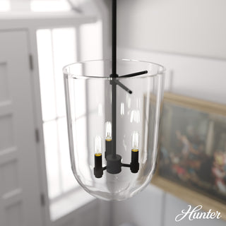 Hunter Sacha Natural Iron 3 Light Pendant Ceiling Light