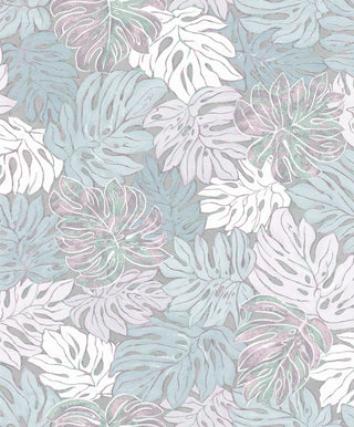 Botanical & Jungle Textured Wallpaper Featuring Palm Leaves, , 30435