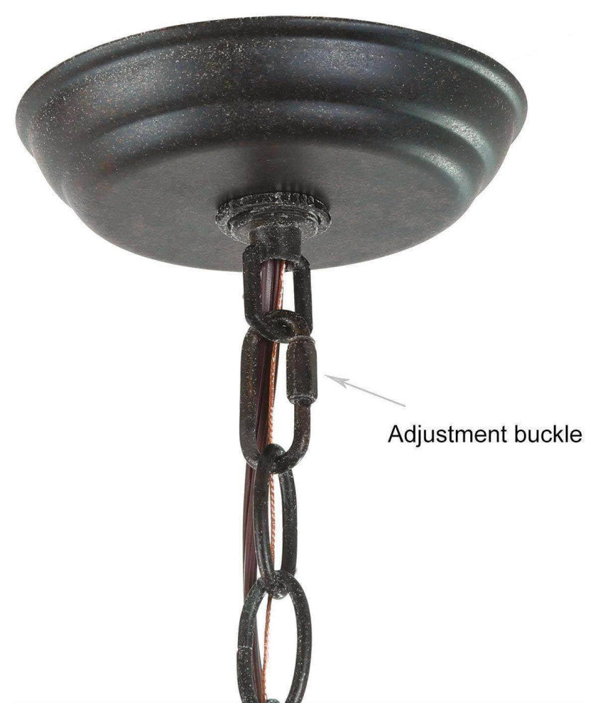 LNC 8-Light Antique/Vintage Finish Modern Candlestick Chaderlier 36"H, Black