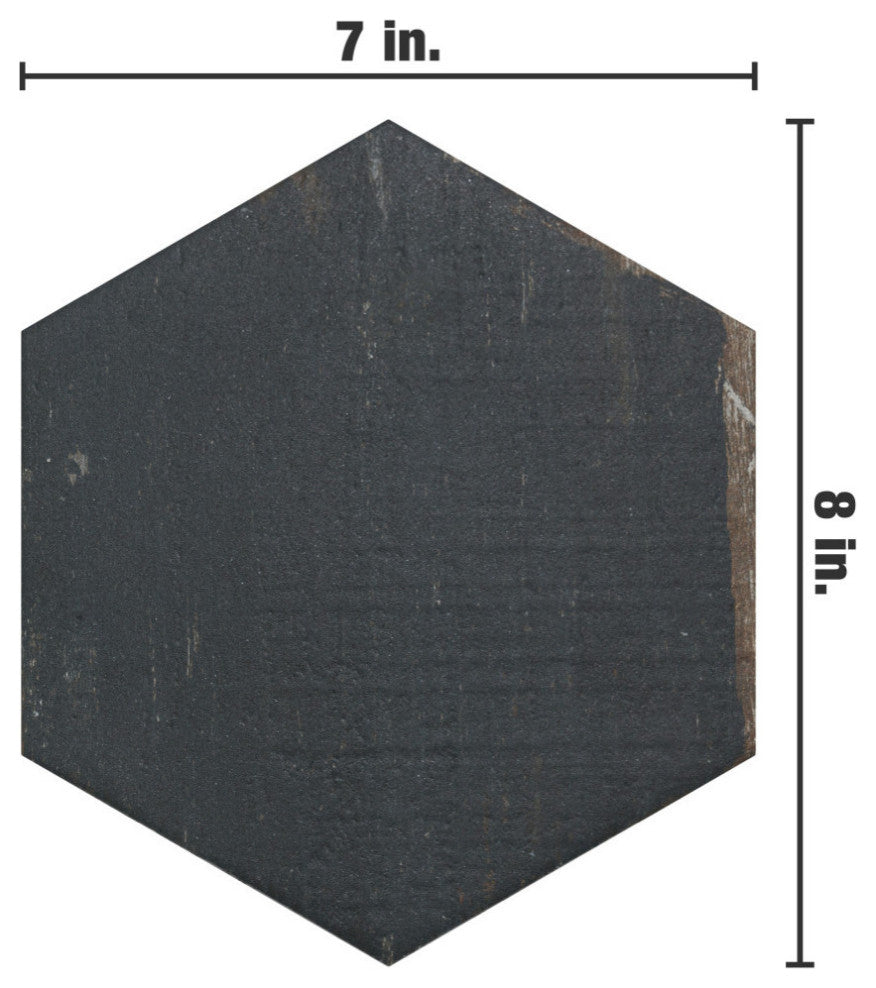 Merola Tile Retro Mini Hex Porcelain Floor and Wall Tile Sample