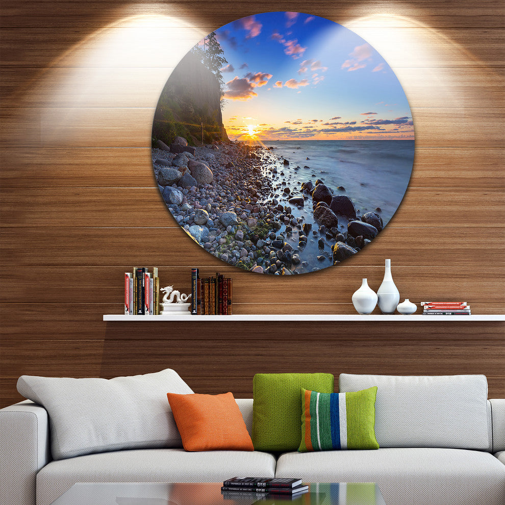 Baltic Sea And Orlowo Cliff At Sunrise, Seashore Disc Artwork, 23"