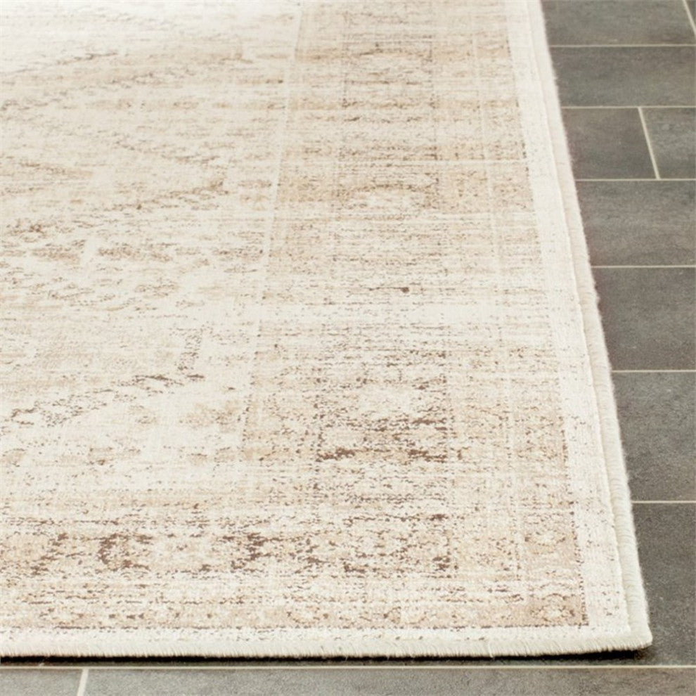 Safavieh Vintage 11' X 15' Power Loomed Viscose Pile Rug in Stone