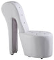 High Heel Crystal Studs Shoe Chair, White