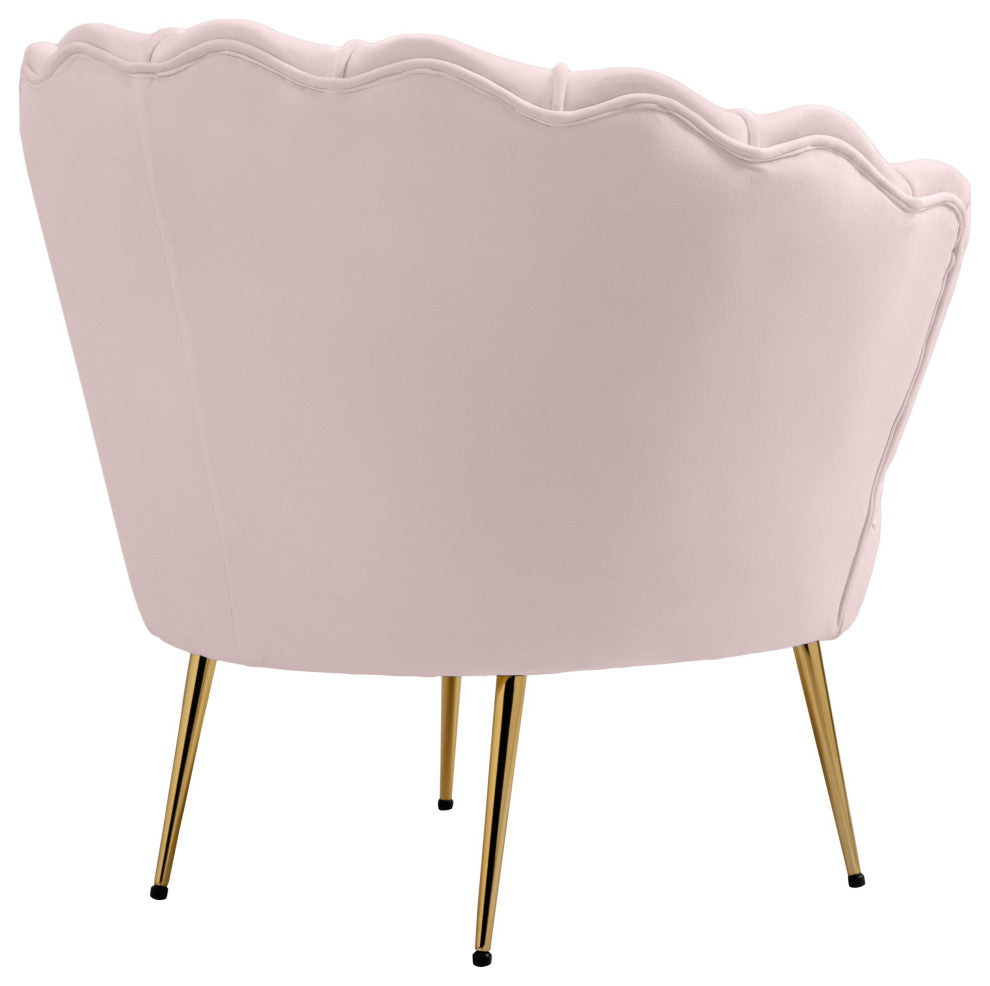 Gardenia  Velvet Upholstered Chair, Pink