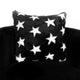 Plutus Black and White Stars Soft Animal Faux Fur Luxury Throw Pillow, 24"x24"