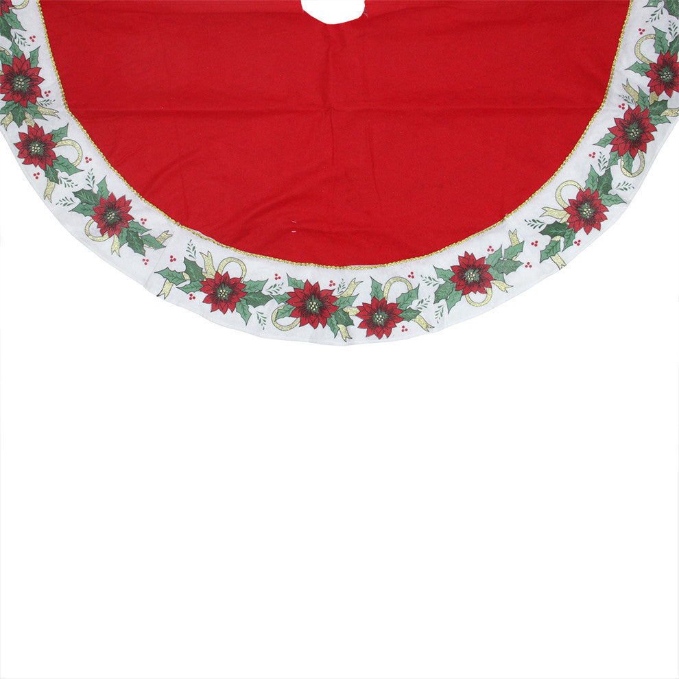 48" Traditional Tree Skirt With Printed Border, 2 Assorted