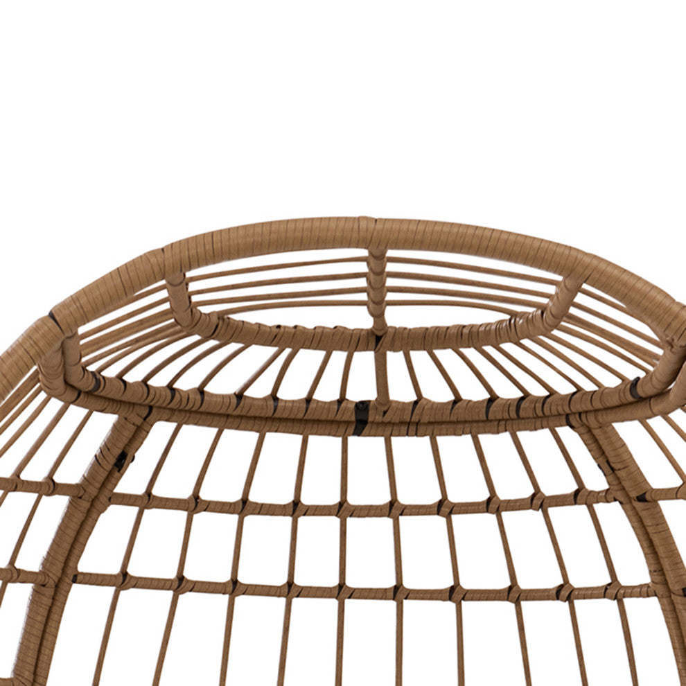 Sunjoy Light Brown Swivel Egg Cuddle Chair