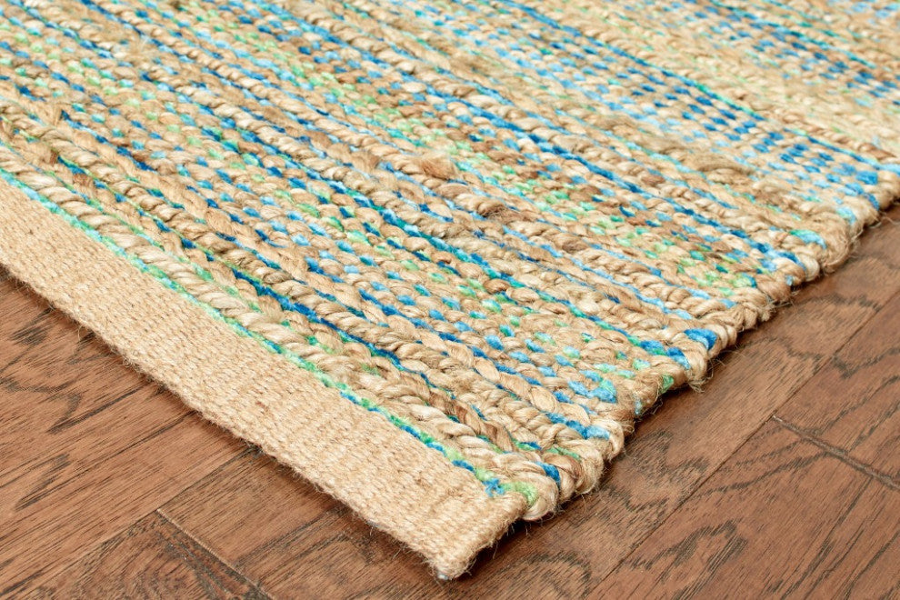 8" x 10" Multitoned Braided Jute Area Rug