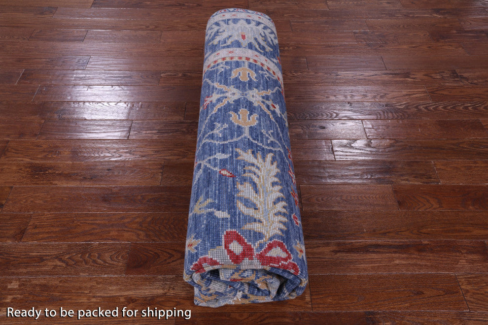 8' 10" X 11' 11" Handmade Turkish Oushak Wool Rug - Q13373