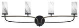 Monterey 4-Light Bath Bar, Matte Black & Painted Distressed, Onyx Swirl