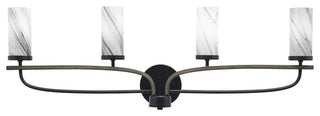 Monterey 4-Light Bath Bar, Matte Black & Painted Distressed, Onyx Swirl