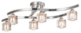 Ruby 6-Light Chrome Flush Mount With Clear Shades