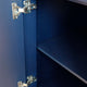 48" Double Sink Vanity, Blue Finish With Engineered Stone Top And Rectangle Sink