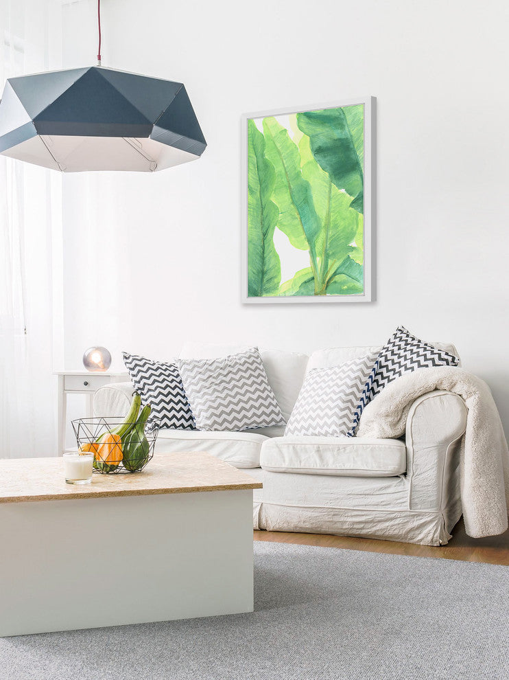 "Wild Banana Leaves" Framed Painting Print, 16"x24"