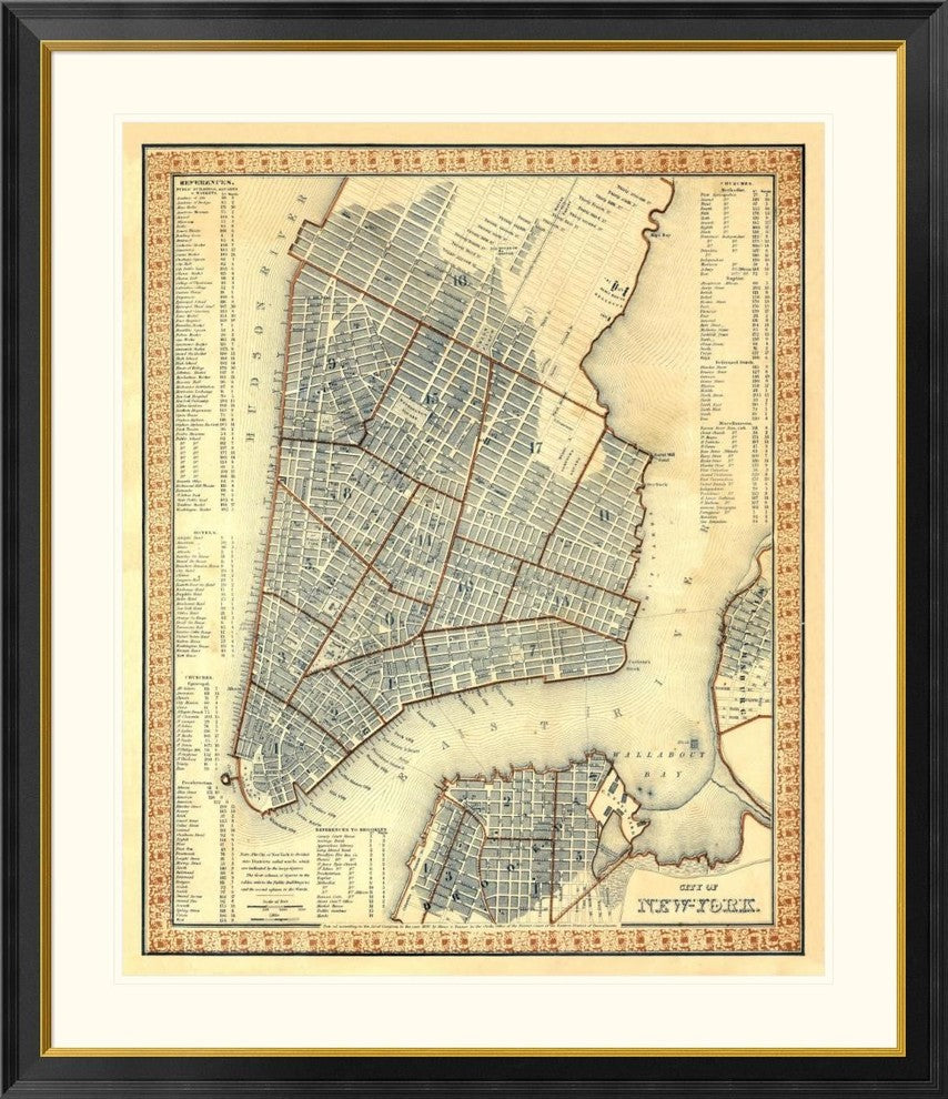 "City of New York, 1846"  by Samuel Augustus Mitchell, 40x46"