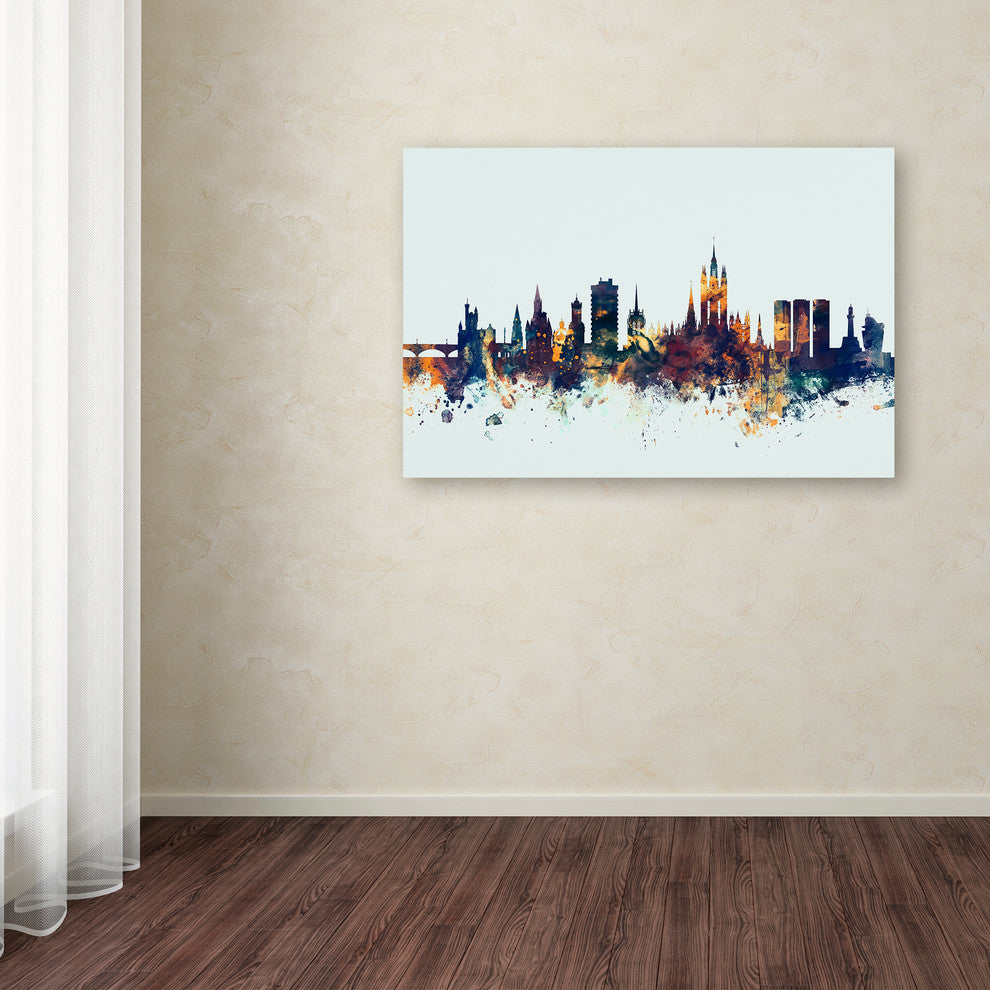 Michael Tompsett ''Aberdeen Scotland Skyline Blue'' Canvas Art, 22x32