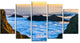 "Gran Canaria Sunset Over Clouds" Seashore Wall Art, 5 Panels, 60"x32"