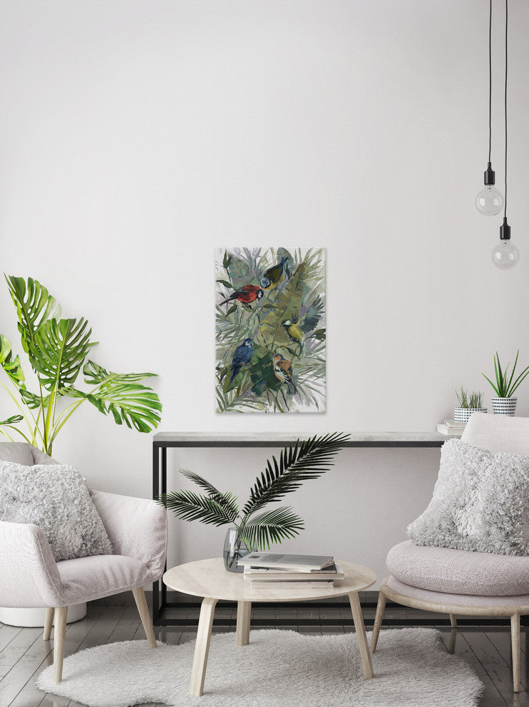 "Morning Birds II" Painting Print on Wrapped Canvas, 16"x24"