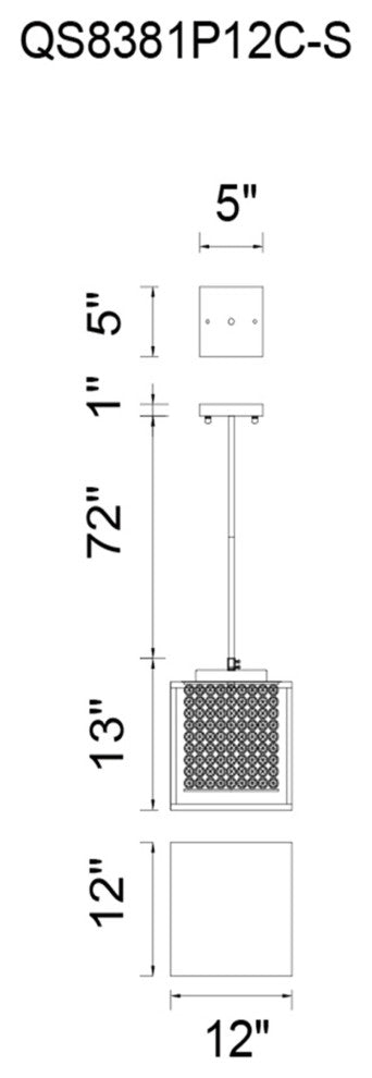 Cube 3 Light Chandelier With Chrome Finish