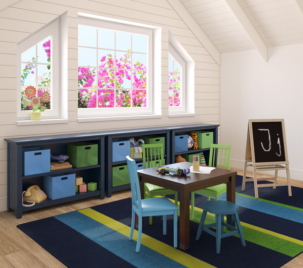 Kid Essentials Rug, Straight and Narrow, Navy, 7'8"x10'9"