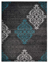 MACHINE MADE HEATSET POLYPROPYLENE AREA RUGS -Silver Blue,Contemporary Design, [Rectangle] 4'x6'