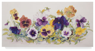 Joanne Porter 'Pansies Faces' Canvas Art, 32"x16"