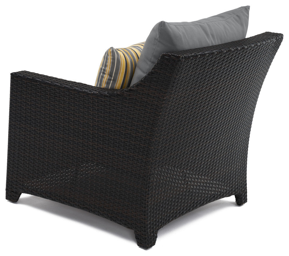 Deco 6 Piece Sunbrella Outdoor Love and Club Deep Seating Set, Charcoal Gray