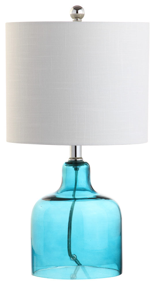 Gemma 19" Glass Bell Table Lamp, Moroccan Blue