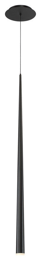 Cascade 37" LED Single-Light Etched Glass Pendant 3500K, Black