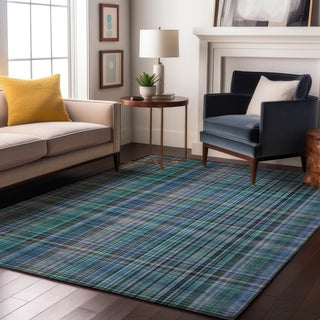 Premium Machine Washable Mayfield AMF541 Teal 5' x 7'6" Rug