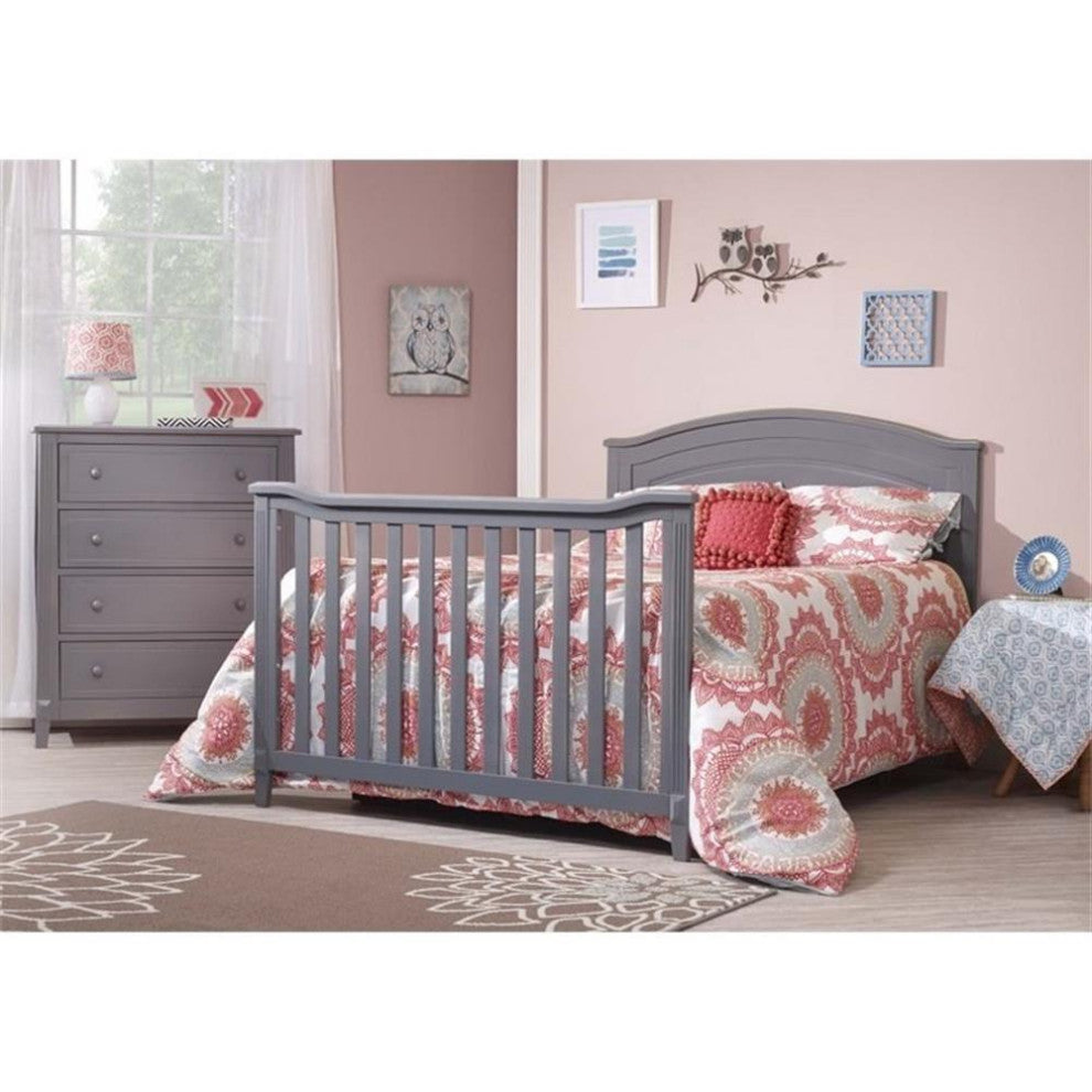 Sorelle Berkley Round Top Panel Crib in Gray