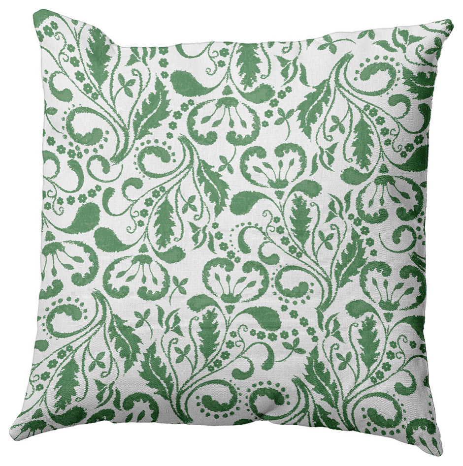 Aurora Polyester Indoor/Outdoor Pillow, Green, 20"x20"