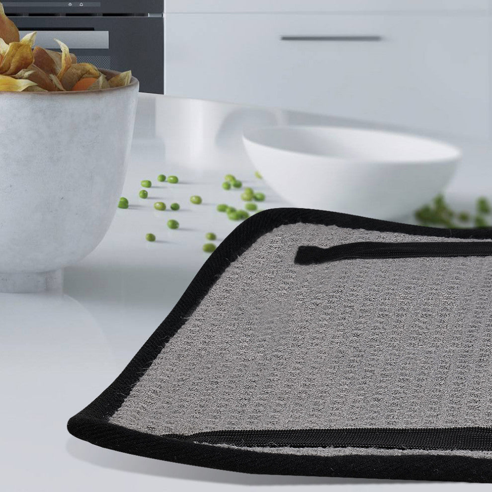 Dish Rack Set with Sponge Drying Mat in Gray