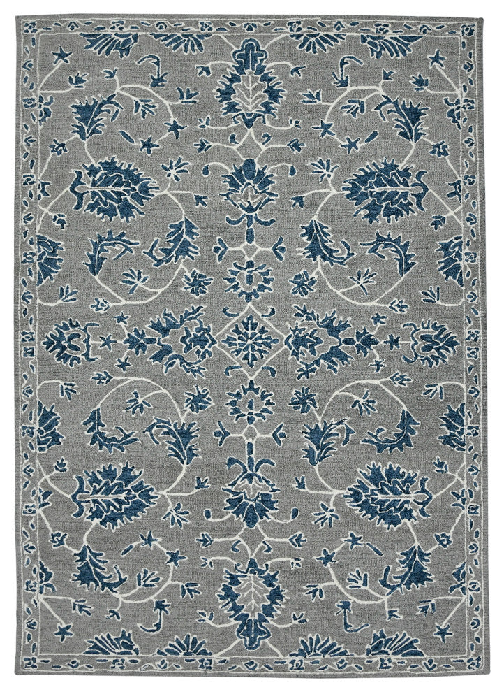 Romania Hope Area Rug, Gray, 8' x 10', Floral
