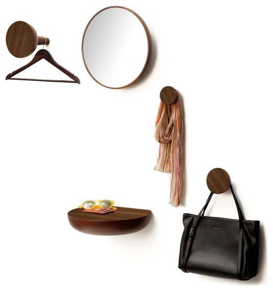 Nomon Welcome Mirror, Natural Solid Walnut Veneered Wood