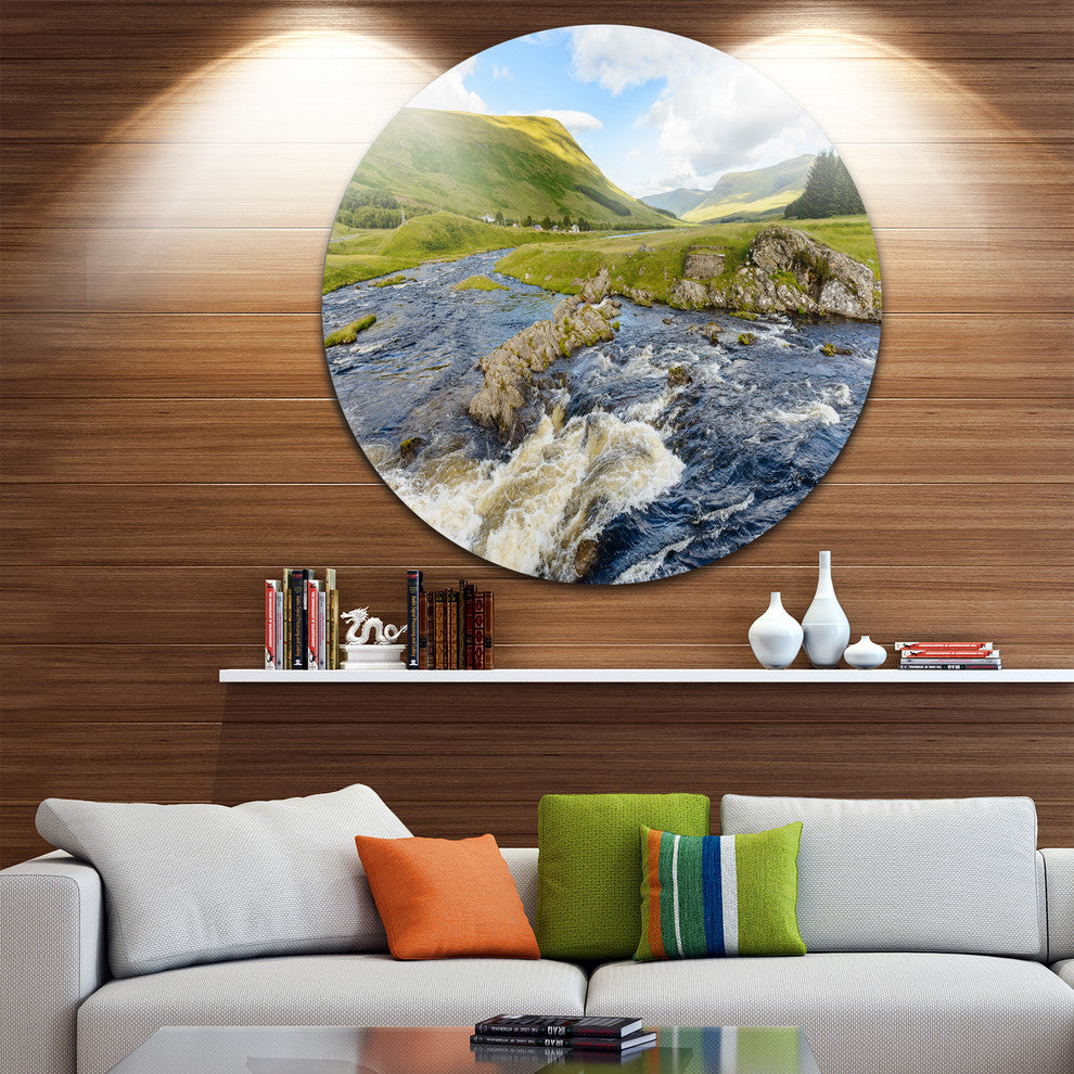 Publi And River Lyon, Landscape Photography Round Wall Art, 11"
