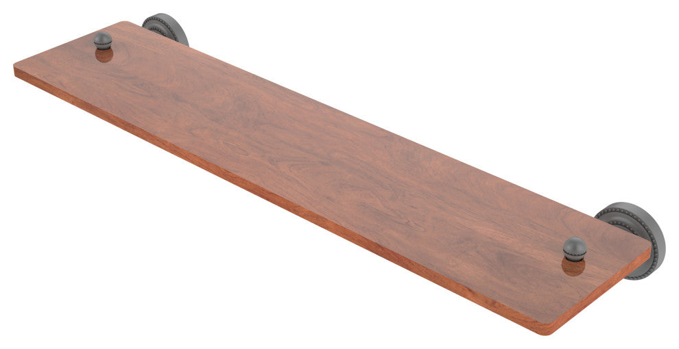 Dottingham 22" Solid Wood Shelf, Matte Gray