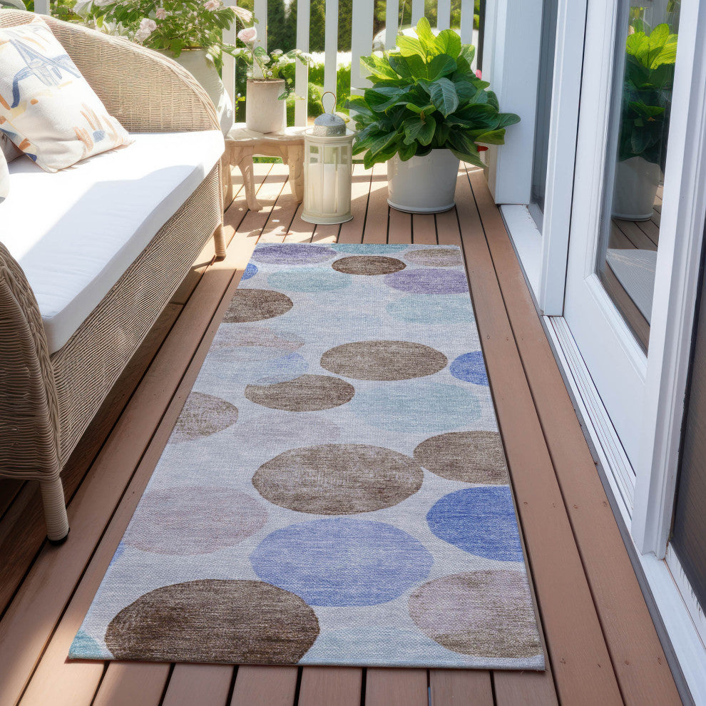 Machine Washable Indoor/Outdoor Chantille ACN1898 Sky 2'3" x 7'6" Runner Rug