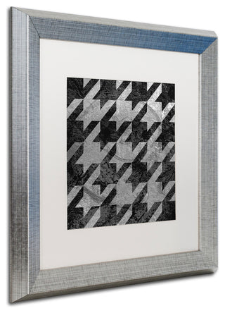 Color Bakery 'Houndstooth VI' Art, Silver Frame, White Matte, 16"x16"
