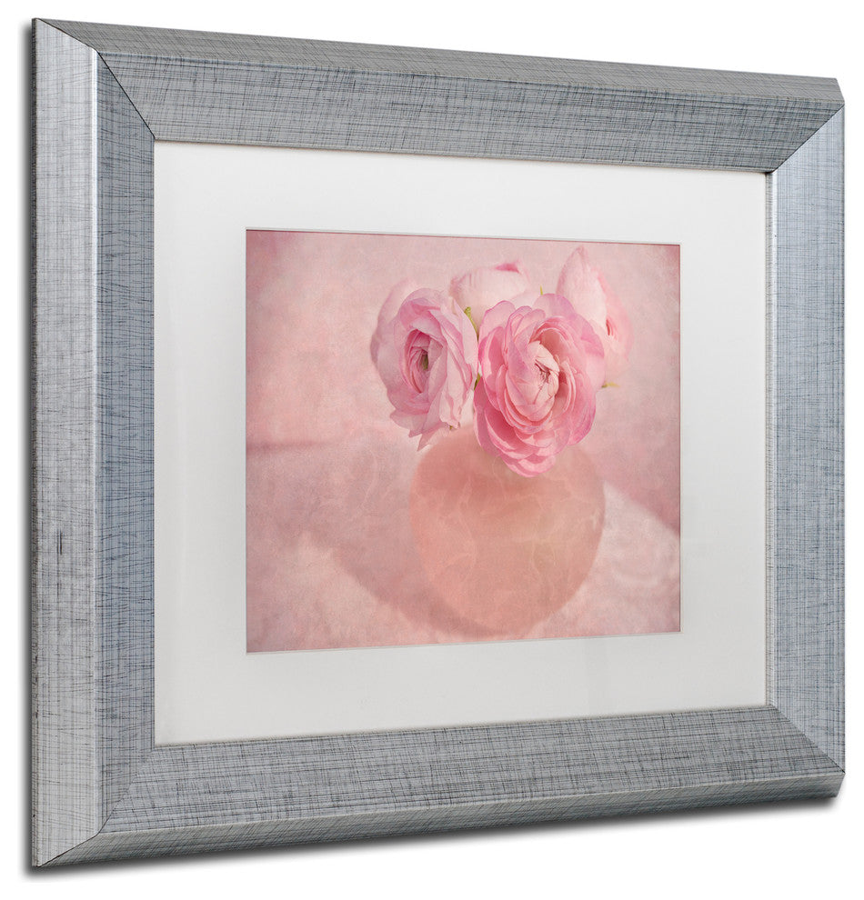 Cora Niele 'Pink Ranunculus Bouquet' Matted Framed Art