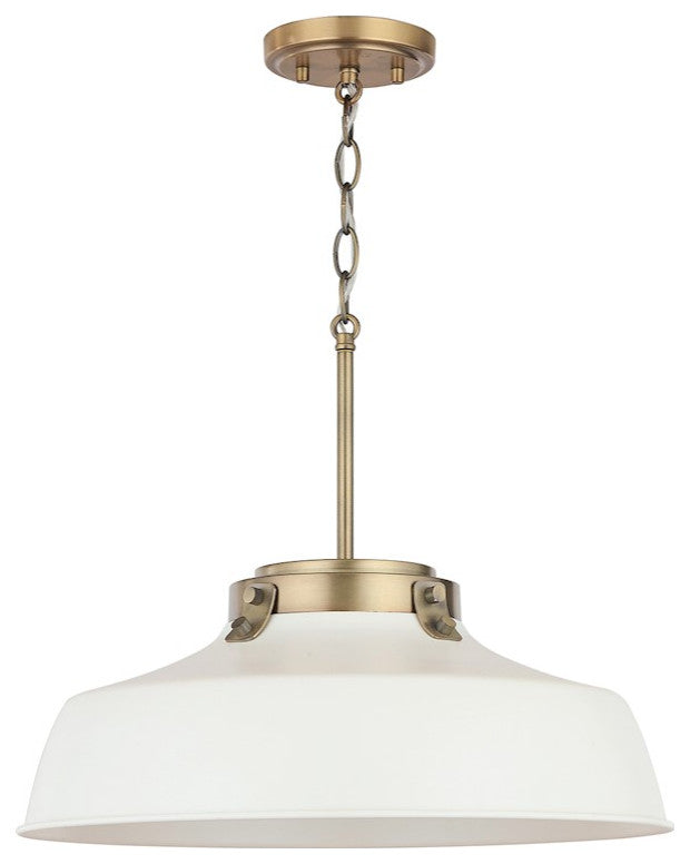 Austin Allen and Co. Oakwood 1-Light Pendant, Matte White
