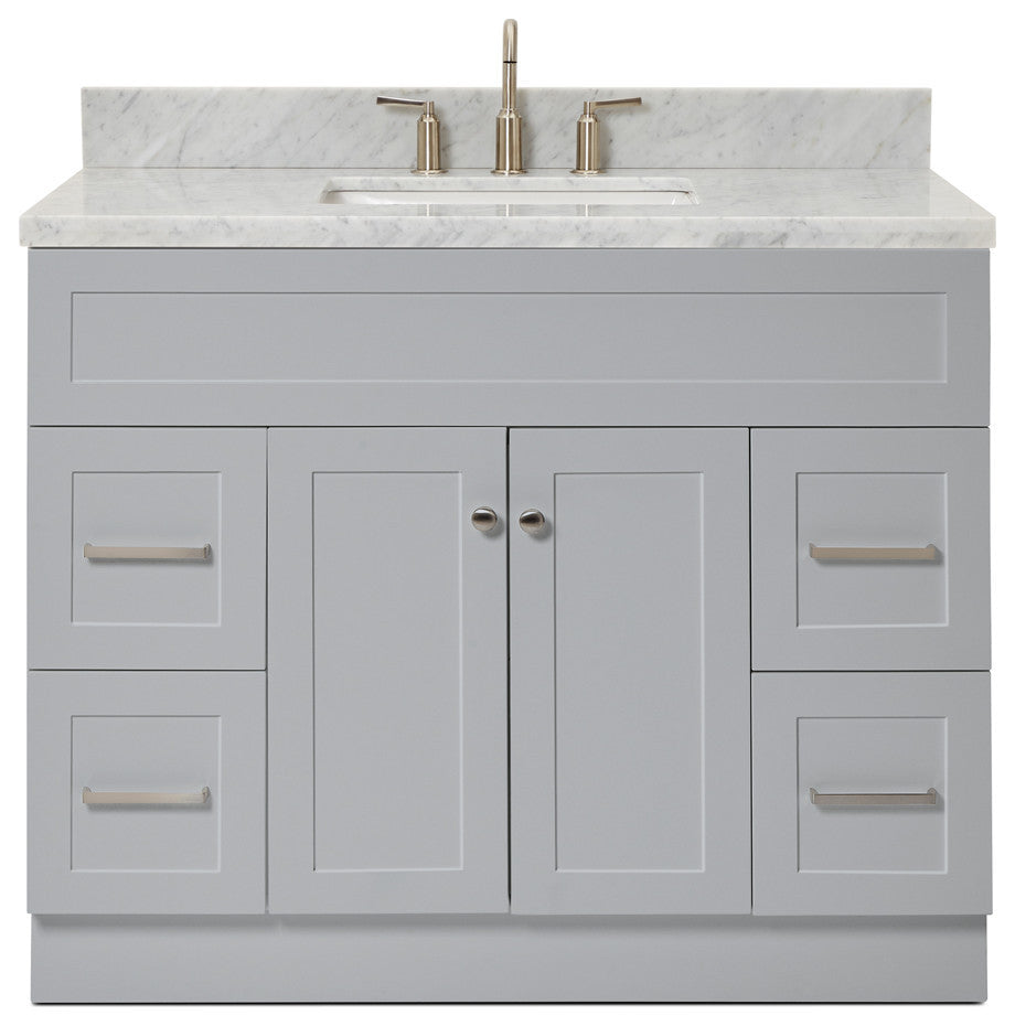 Ariel Hamlet 43" Rectangle Sink Bath Vanity, 1.5" Carrara Marble