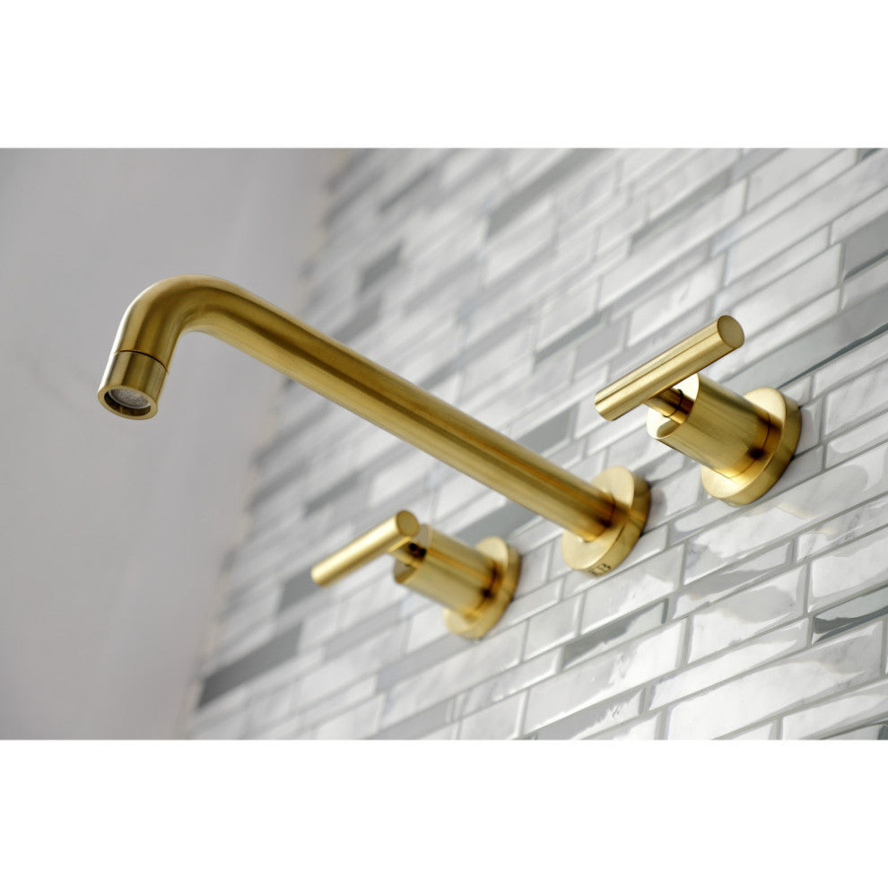 KS8027CML Two-Handle Wall Mount Tub Faucet, Brushed Brass