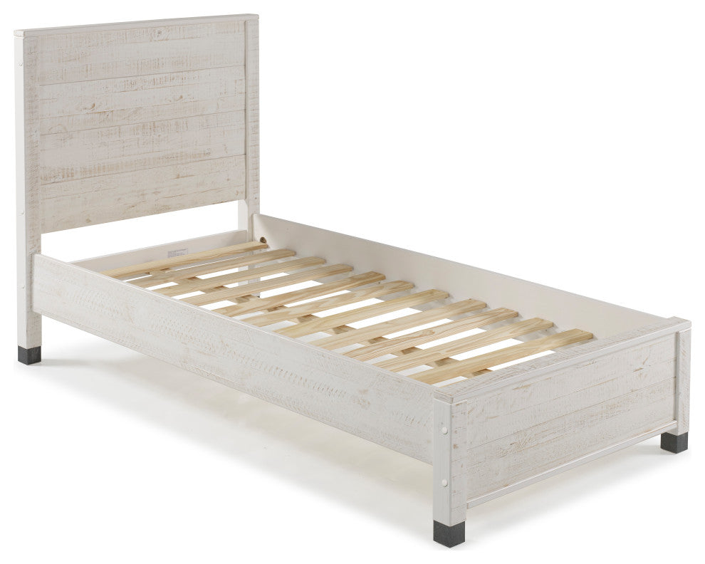 Baja Platform Bed, Shabby White, Twin