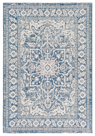 Surya Eagean EAG-2336 7'10" Round Rug, Navy/Denim/White