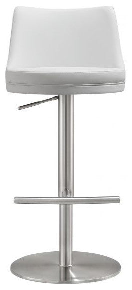Lush Adjustable Height Swivel Bar Stool White - Main Image