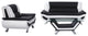 Magnolia 2-Piece Sofa and Love Seat Set, Black and White